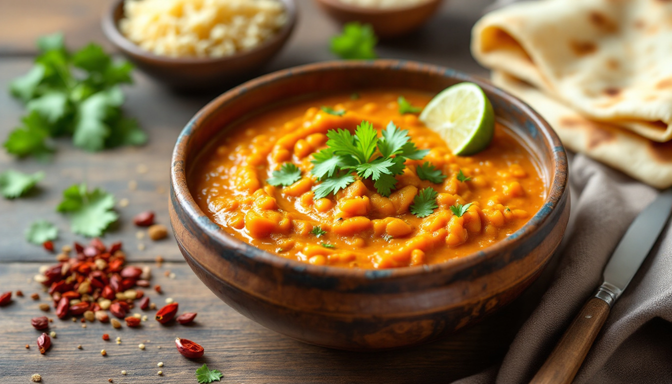 découvrez une recette indienne réconfortante avec ce dahl de lentilles corail, facile à préparer, sain et plein de saveurs exotiques.