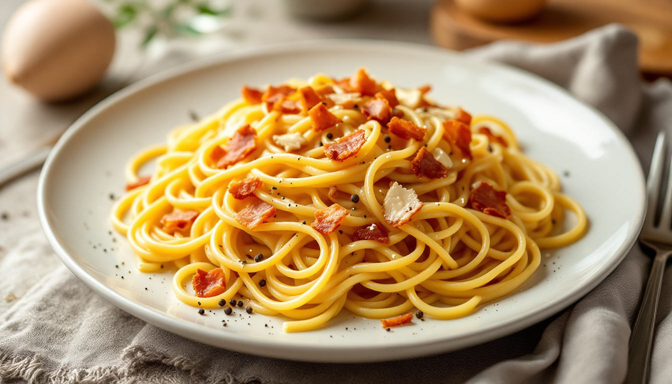 découvrez la recette authentique de la vraie carbonara italienne traditionnelle, sans crème, préparée avec des ingrédients simples pour un goût authentique et savoureux.